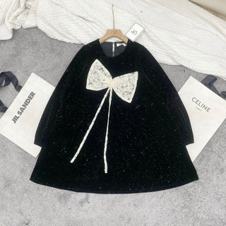 Váy Xuông Nhung Nơ Bling QP