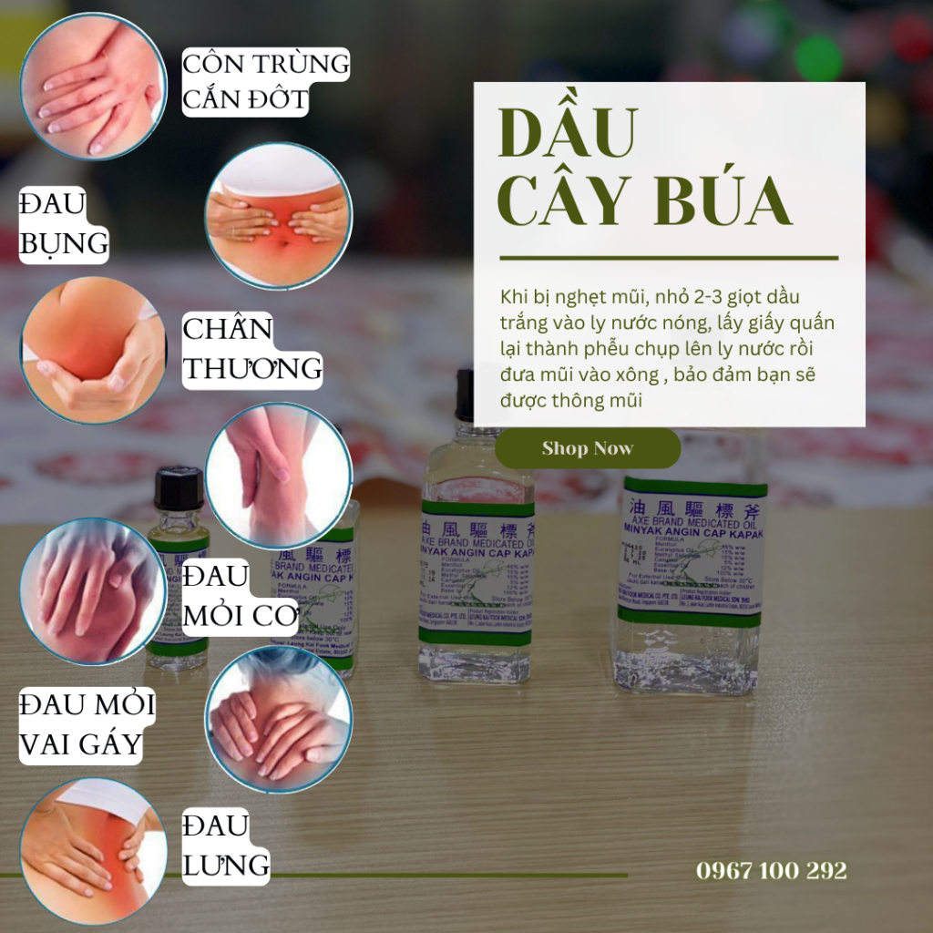 Dầu Cây Búa MALAYSIA Axe Brand CHÍNH HÃNG 5ML