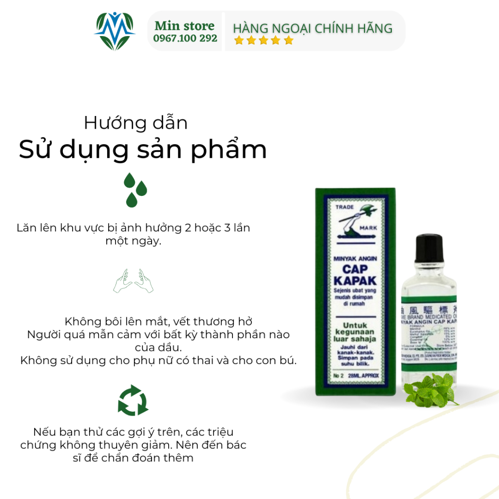 Dầu Cây Búa MALAYSIA Axe Brand CHÍNH HÃNG 5ML