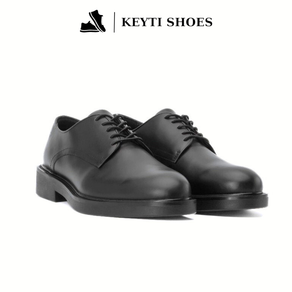 Giày Tây Derby All Black, giày tây tăng chiều cao, kiểu dáng Modern derby cho nam