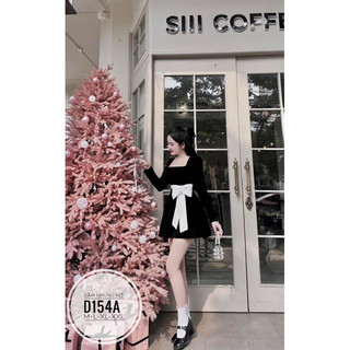 BIGSIZE Đầm nhung nơ D154A