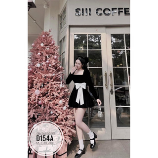 BIGSIZE Đầm nhung nơ D154A