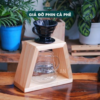 Giá đỡ phin cà phê bằng gỗ tự nhiên, giá đỡ phễu v60 kiểu pour over, drip coffee, stand coffee, pha cà phê outin nano.