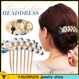 YADORNOS Lược Cài Tóc Bảy Răng Lược Cài Đính Đá Sang Trọng Cho Người Lớn 1 Cái