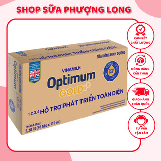 Thùng 48 Hộp Sữa Nước Vinamilk Optimum Gold 110ml Giúp Trẻ Phá Triển Não Bộ