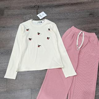 Sét bộ cherry áo cộc/dài, quần dài