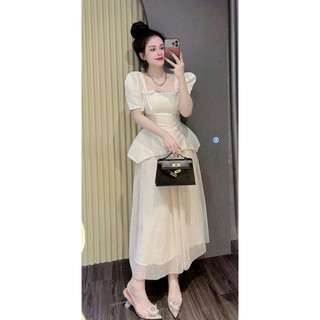 (SHOP NÀNG BÉO BIGSIZE 50KG ĐẾN 90KG) set đồ đi tiệc váy voan lưới midi