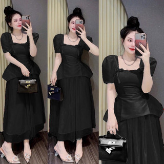 (SHOP NÀNG BÉO BIGSIZE 50KG ĐẾN 90KG) set đồ đi tiệc váy voan lưới midi