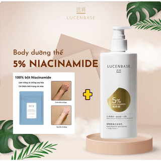 Combo dưỡng thể trắng da niacinamide 5% LUCENBASE và Bột Niacinamide dưỡng trắng body hiệu quả