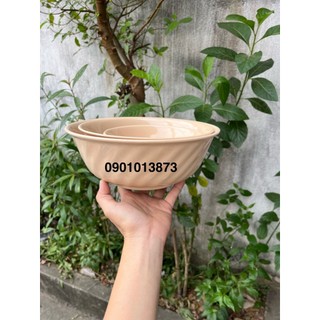 COMBO 10 Tô nhựa melamine màu vàng nâu tô sâu bát nhựa phíp dùng làm tô hủ tiếu, tô bán bún, tô ăn mì, tô nhỏ cho bé