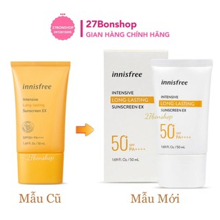 KEM CHỐNG NẮNG INNISFREE INTENSIVE LONG-LASTING SUNSCREEN EX SPF50+ PA++++ 50ML