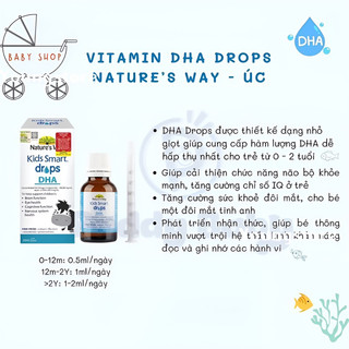 [date 1/2026] DHA Nature's Way Kids Smart dạng giọt cho bé Úc - 20ml