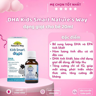 [date 1/2026] DHA Nature's Way Kids Smart dạng giọt cho bé Úc - 20ml