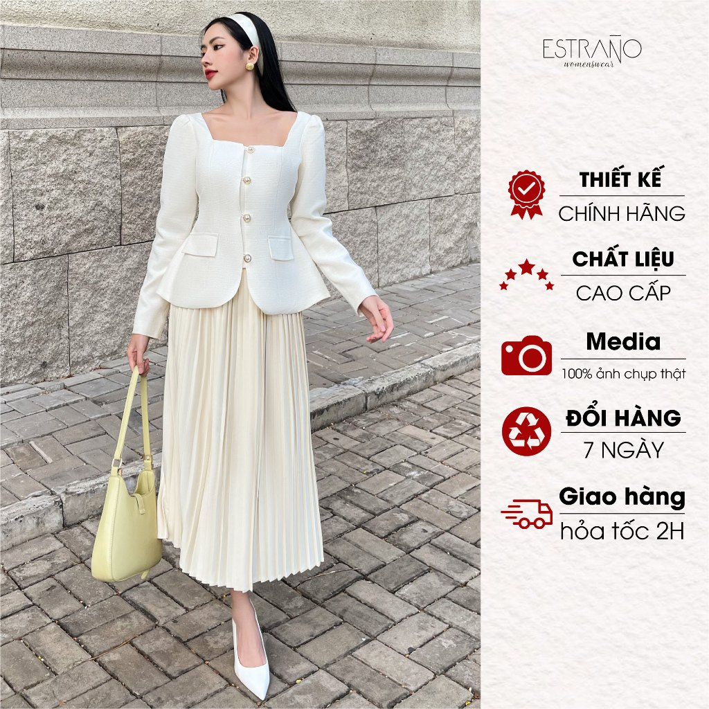 Set áo dáng vest cách điệu chất liệu dạ Tweed cao cấp - Naomi Set