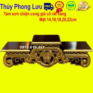 Tam sơn bàn thờ cong chiện dơi giả cổ gỗ hương kê bát hương