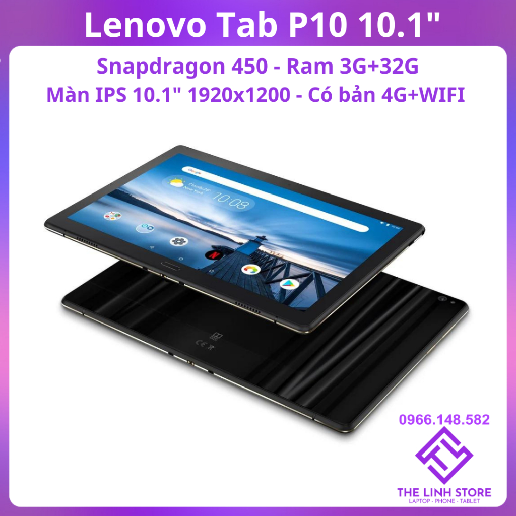 Máy tính bảng Lenovo Tab P10 X705 màn 10 inch có 4G+WIFI - Snap 450 Ram 3G 32G