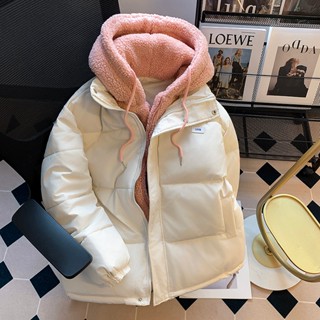 Áo khoác nam nữ lót lông cừu dáng rộng thiết kế mới có mũ dày ấm, áo khoác unisex mù thu đông basic lót nhung 2108