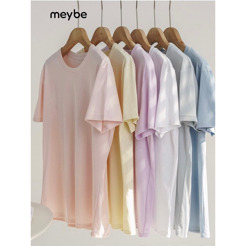 Áo phông bầu trơn basic cổ tròn cotton cao cấp Meybe