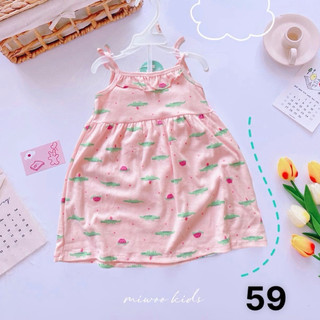 Váy 2 dây thắt nơ bé gái Miwoo xuất Nhật