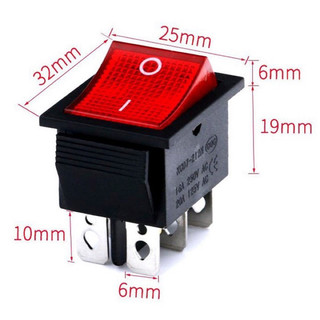 Công Tắc Bập Bênh 4 Chân 16A/250V Có Đèn KCD7