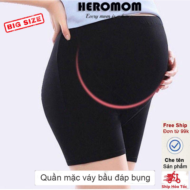 Quần bầu mặc trong váy đáp bụng không ren đồ lót chip bà bầu Bigsize đến 80kg HEROMOM