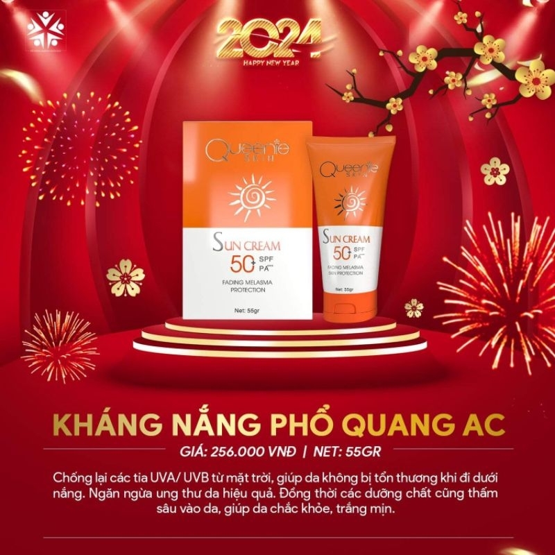 (Mua 1 tặng 1 colagen) Kem Chống Nắng Queenie Skin