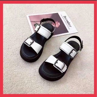 Dép sandal nữ 2 khoá đế pu siêu nhẹ êm quai da mềm thời trang cao 35-39