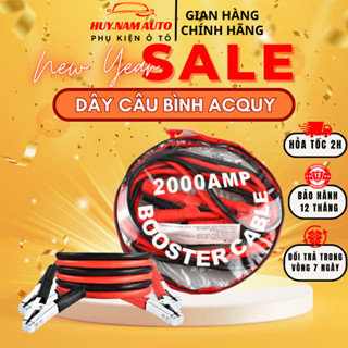 Dây Câu Bình Ắc Quy HUY NAM AUTO - Dây Câu Bình Điện Ắc Quy Dài 2m,4m Lõi Đồng - Có Kẹp Cách Điện Bảo Hành 1 Năm.