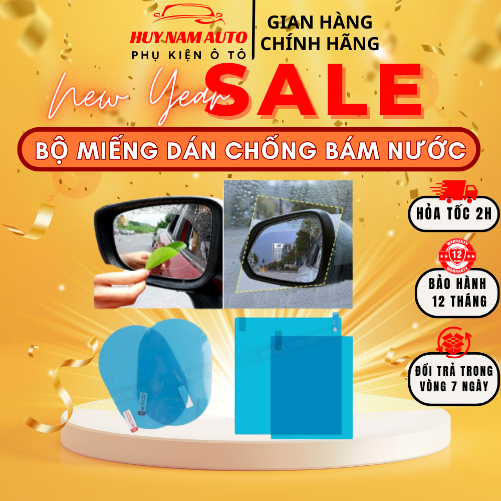 Miếng Dán Chống Bám Nước Ô Tô HUY NAM AUTO Giúp Cho Quan Sát Tốt Hơn Và Giảm Độ Chói Sáng Đèn Tạo An Toàn Khi Lái Xe