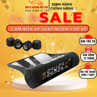 Cảm Biến Áp Suất Lốp Ô Tô TPMS HUYNAM AUTO Gắn Van NGoài Màn Hình LCD Pin Năng Lượng Mặt Trời Bảo Hành 12 Tháng