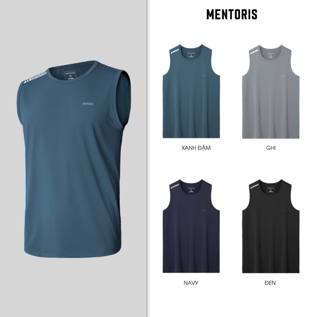 Áo thun ba lỗ nam Mentoris Basic, Vải thun lạnh cao cấp dệt lỗ kim thoáng khí thoải mái MTT02