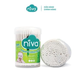 Hũ 200 Que Bông Tăm Thân Giấy Niva Cao Cấp Cho Bé