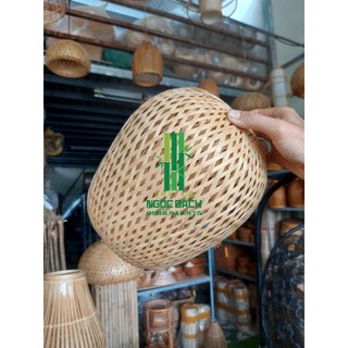 Đèn Lồng Mây Tre 2 Lớp Hình Trái Táo - Đèn Mây Tre Trang Trí