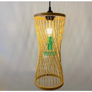 Đèn Tăm Tre Hình Đồng Hồ Cát - Đèn Mây Tre Trang Trí