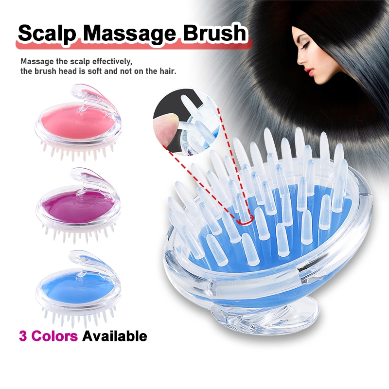 Lược Gội Đầu Massage Gai Silicon Massage Da Đầu Giảm Rụng Tóc Kích Thích Mọc Tóc