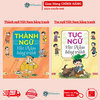 Sách - combo 2 cuốn tục ngữ việt nam bằng tranh + thành ngữ việt nam bằng tranh