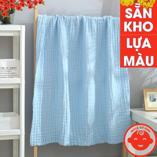  Khăn tắm xô 6 lớp MÀU TRƠN 110x100cm siêu mềm mại siêu dày cực đẹp cho bé 