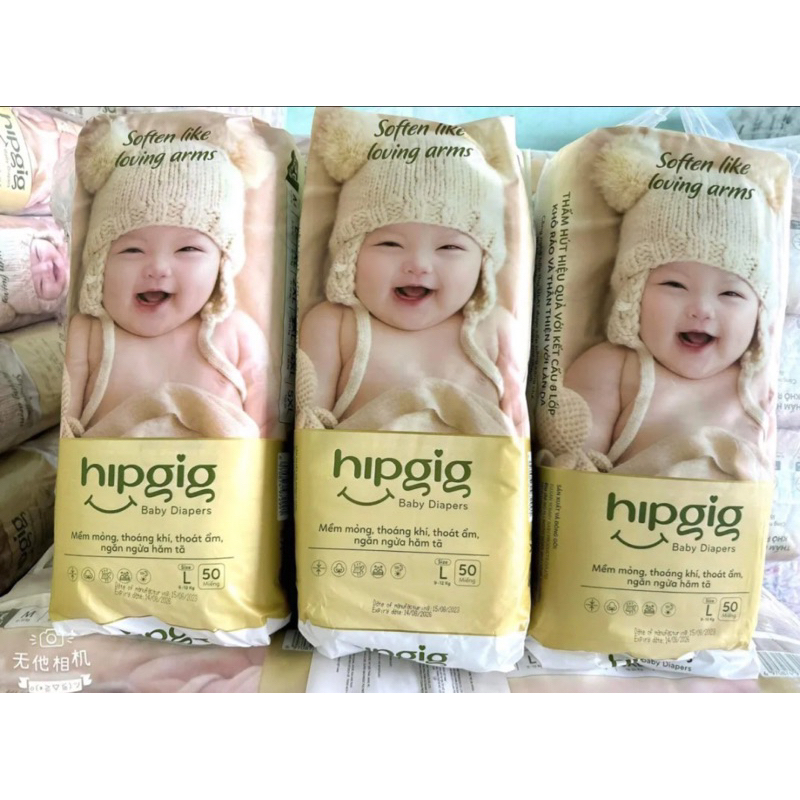 100 miếng bỉm quần Hipgig bao bì có dán cuộn bỉm size M-6XL