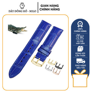 Dây đồng hồ da cá sấu thật cao cấp khóa cài nhiều size 6,8,10,12,13,14,15,16,17,18,19,20,21,22,24,26,28,30mm