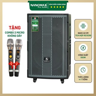 Loa kéo karaoke công suất lớn 650w | loa kéo bluetooth nanomax sk-0209 bass 40 tặng 2 mic đọc được usb