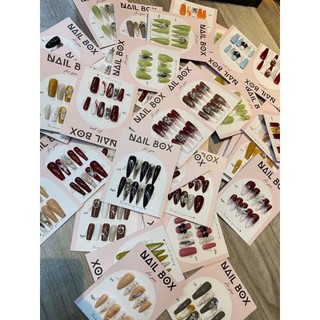 Móng thiết kế, nailbox nơ charm trắng dễ thương thiết kế theo size