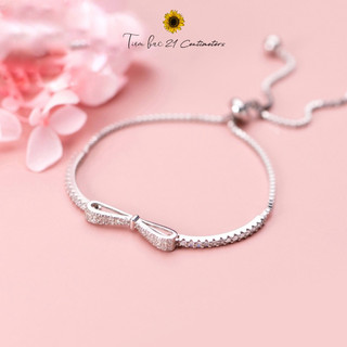 Lắc tay bạc Nơ đính đá, Lắc tay Tiệm bạc 21 Centimeters