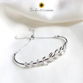 Lắc tay bạc Lá đính đá, Lắc tay Tiệm bạc 21 Centimeters