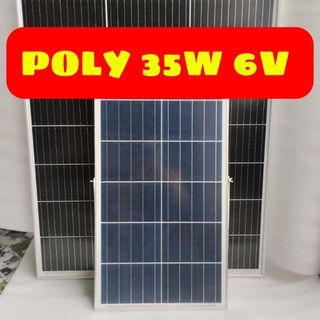 🔥poly 35w 6v mới 2024🔥 tấm pin năng lượng mặt trời 35w 6v poly khung nhôm tặng kèm giá đỡ - giá rẻ