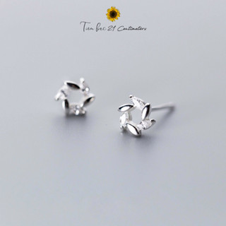  Khuyên tai bạc Nguyệt Quế Bông tai bạc Tiệm bạc 21 Centimeters 