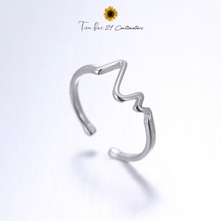 Nhẫn bạc Nhịp tim Nhẫn bạc Tiệm bạc 21Centimeters