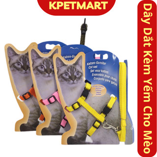 Dây Dắt Kèm Yếm Cho Mèo (BỘ GỒM 1 DÂY DẮT VÀ 1 YẾM) - Set Dây Xích Ngực Cho Mèo Chống Trầy Cổ - KPETMART