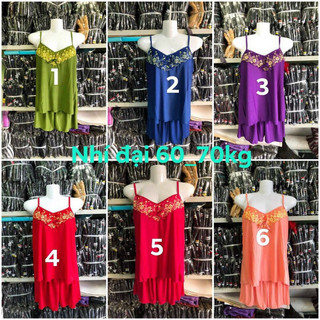 [45-75kg] Bộ đùi thun lạnh 2 dây phối ren