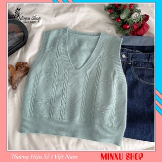  Áo Gile Len SÁP Mềm Cổ Chữ V Màu Trơn  40-60Kg  Minxu Shop Mã GL10K 