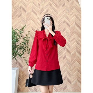 Áo sơ mi bâu bèo cột nơ mypstore